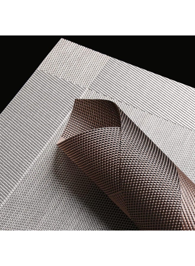 ablieve Brown Vinyl Placemats Set of 8 - Heat Resistant, Easy Clean Woven PVC Table Mats for Dining - Image 3